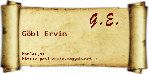 Göbl Ervin névjegykártya
